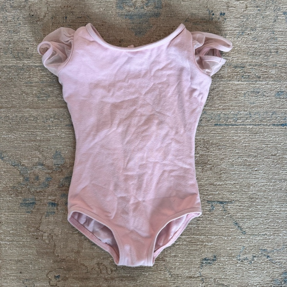 Pink Ruffled Sleeve Capezio Ballet Leotard